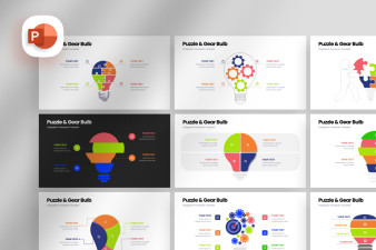 Puzzle & Gear Bulb Infographic - Presentation Template